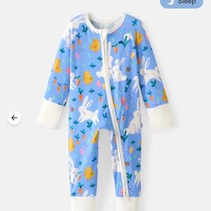 Little sleepies bunny patch Easter zippy NWOT